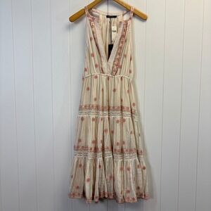 Anthropologie Love Sam Cottage Coquette Embroidered Dress Size S Boho Festival